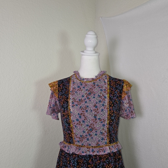 Sui by Anna Sui Patchwork Floral Tiered Maxi Dress – XS - Picture 2 of 13